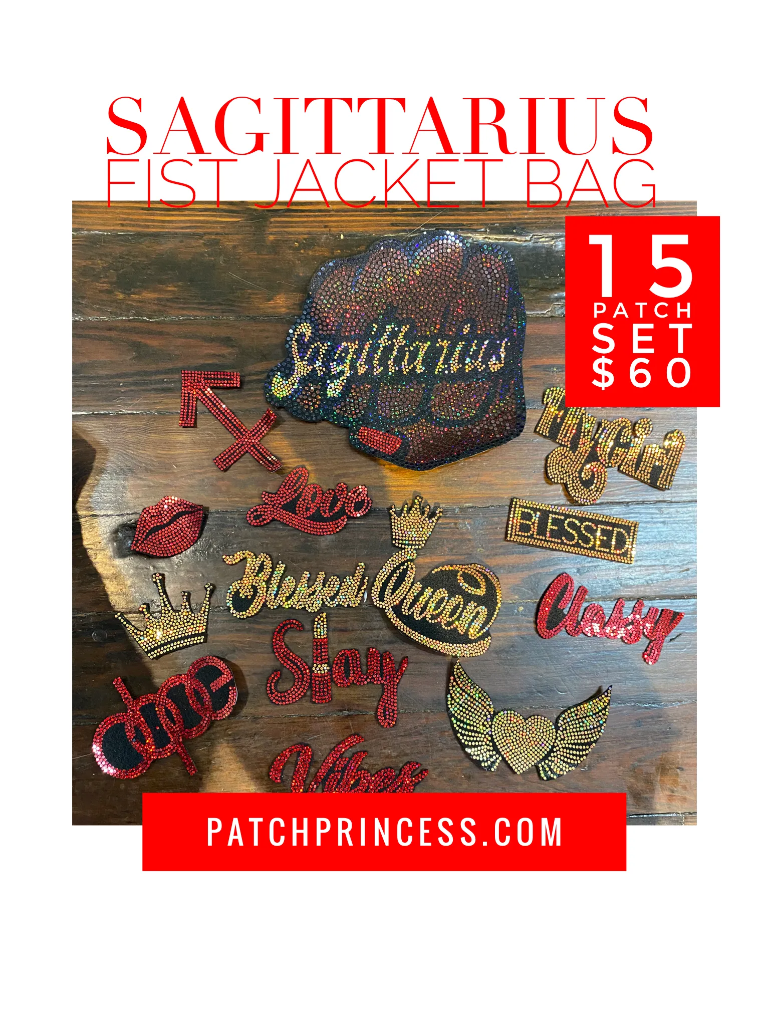 SAGITTARIUS Fist  CAMOUFLAGE BLING Patchwork JACKET