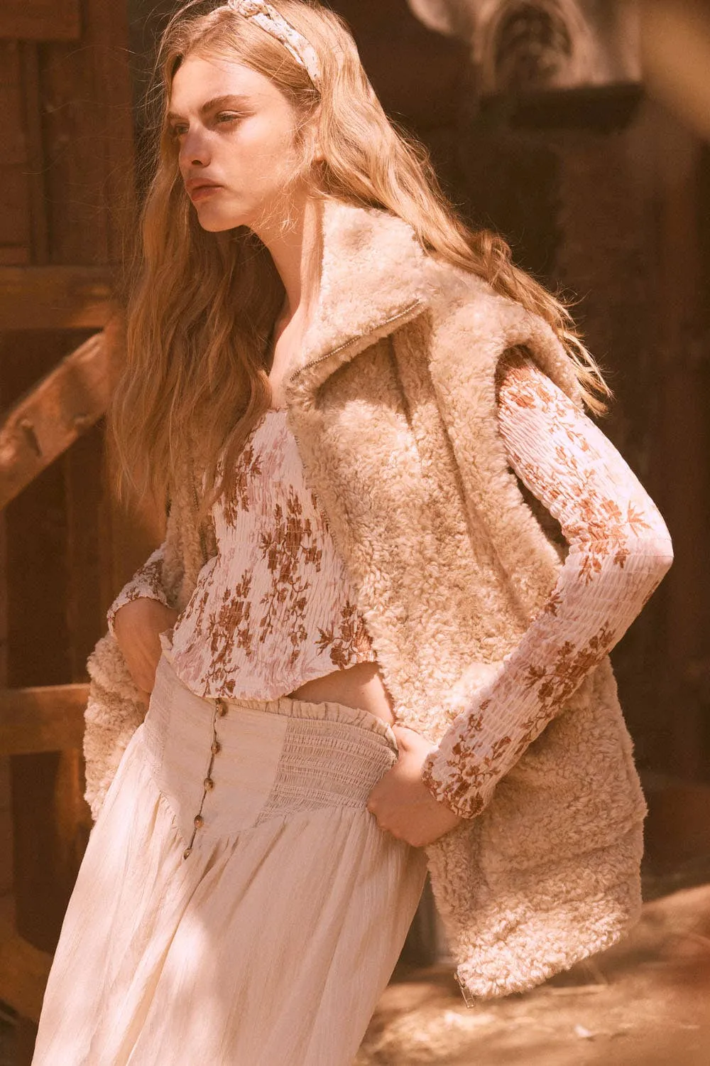 Sam - Solid Faux Fur Zip-Up Pocket Vest