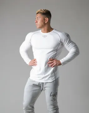Script Logo Slim Fit Long Sleeve T-Shirt - White