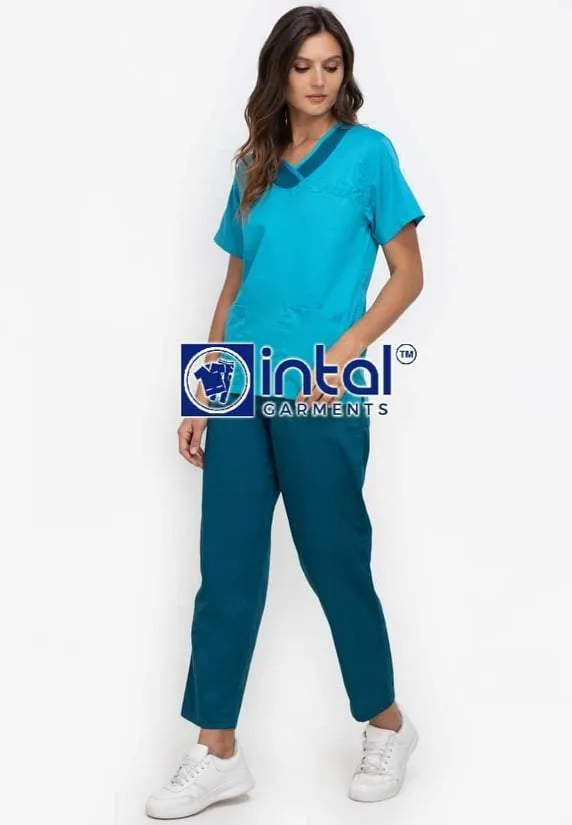 SCRUBSUIT 14 Standard Mock Wrap Lhacose Polycotton Regular/Jogger 4-Pocket Pants or Cargo 6 Pocket Pants Unisex Scrubs  Aqua & Teal Blue