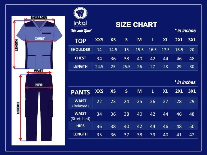 SCRUBSUIT 17 Premium V-Neck Lhacose Cotton Cargo Jogger 6-Pocket Pants Sapphire & Midnight Blue