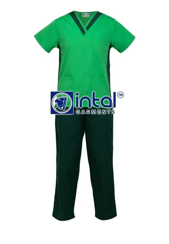SCRUBSUIT 17 Premium V-Neck Lhacose Cotton Cargo Jogger 6 Pocket Pine & Forest Green