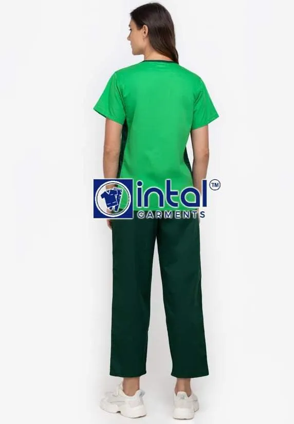 SCRUBSUIT 17 Premium V-Neck Lhacose Cotton Cargo Jogger 6 Pocket Pine & Forest Green