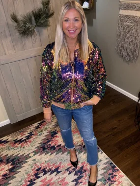 Sequin Bomber Jacket