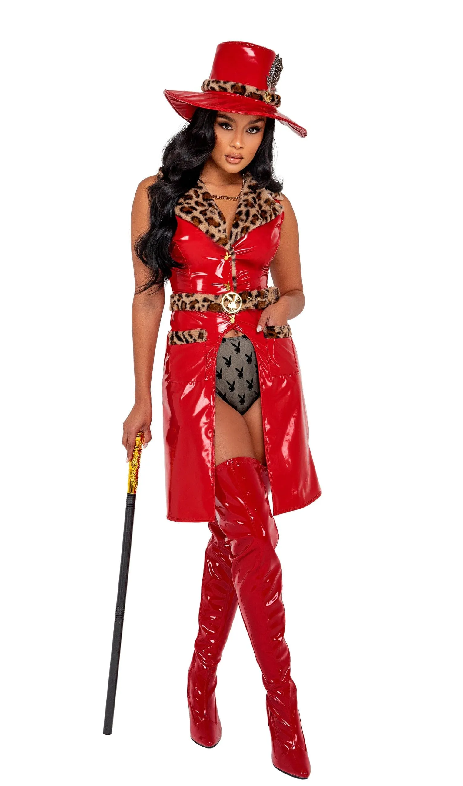 Sexy 4pc Playboy High Roller Halloween Cosplay Costume