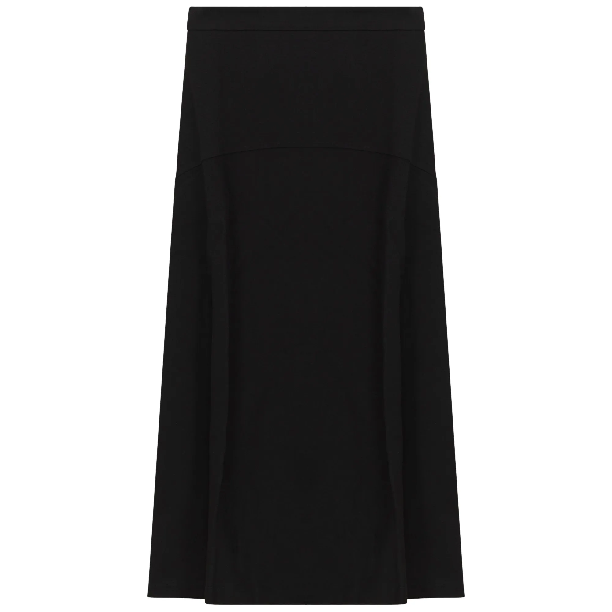 skirt midi a line with mock pockets - black