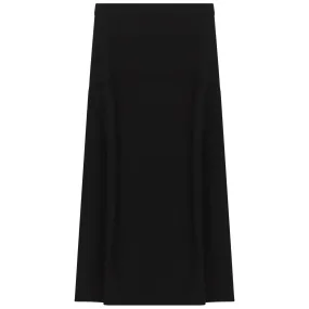 skirt midi a line with mock pockets - black
