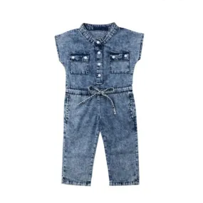 Sleeveless Denim Overall Romper