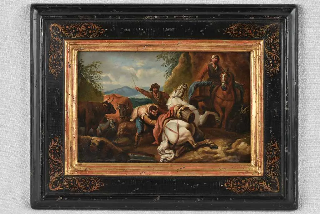 Small 18th century painting August Querfurt (1698-1761) 12¼" x 15¼"