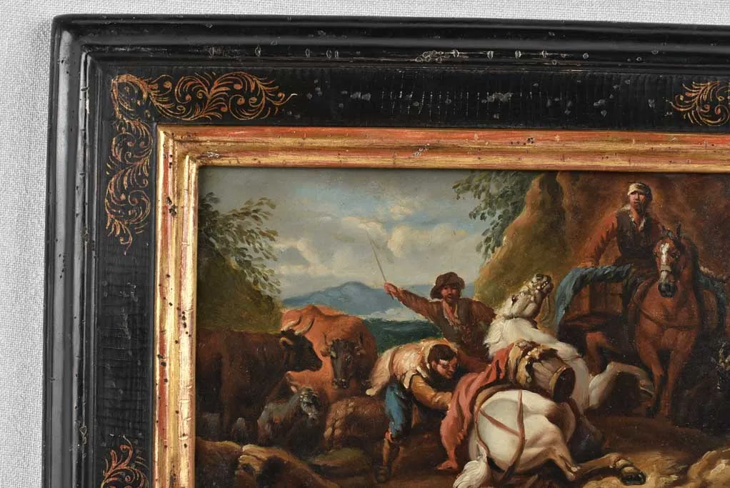 Small 18th century painting August Querfurt (1698-1761) 12¼" x 15¼"
