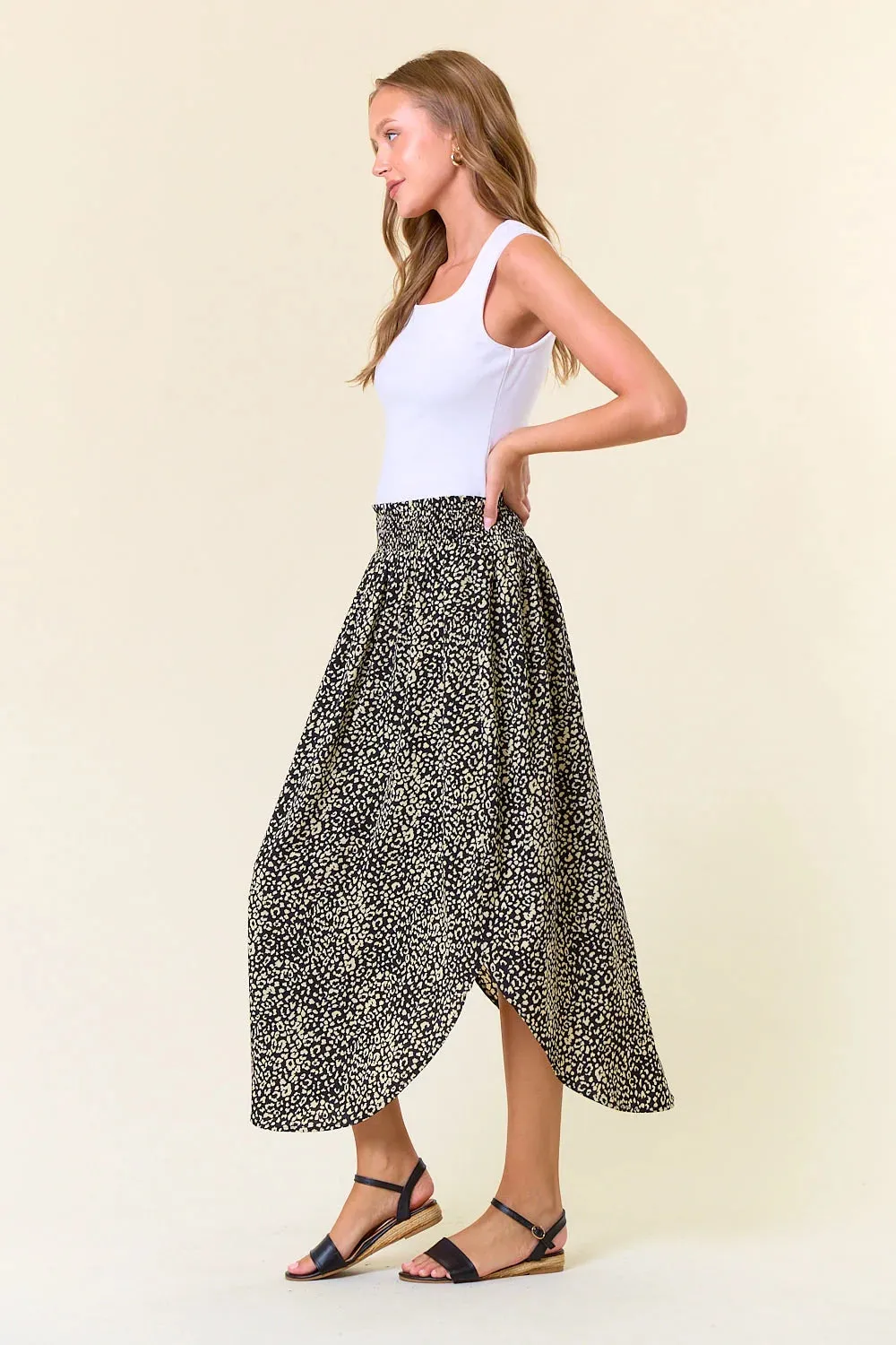 SMOCKED WAIST SKIRT