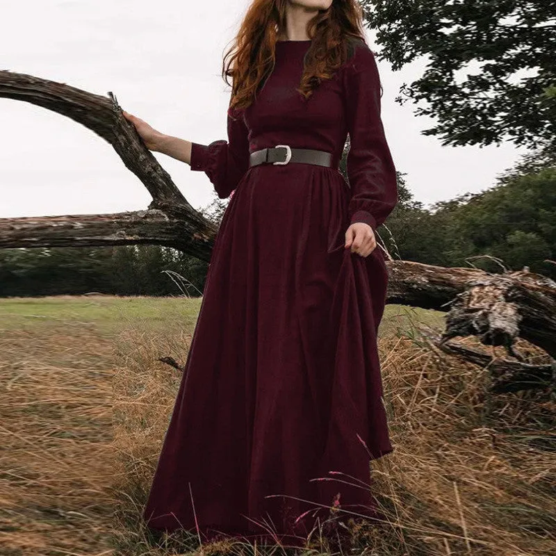 Solid Color Mid waist Mid-length Skirt
