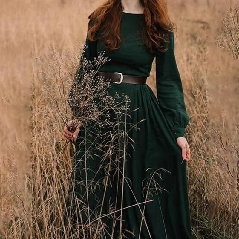 Solid Color Mid waist Mid-length Skirt