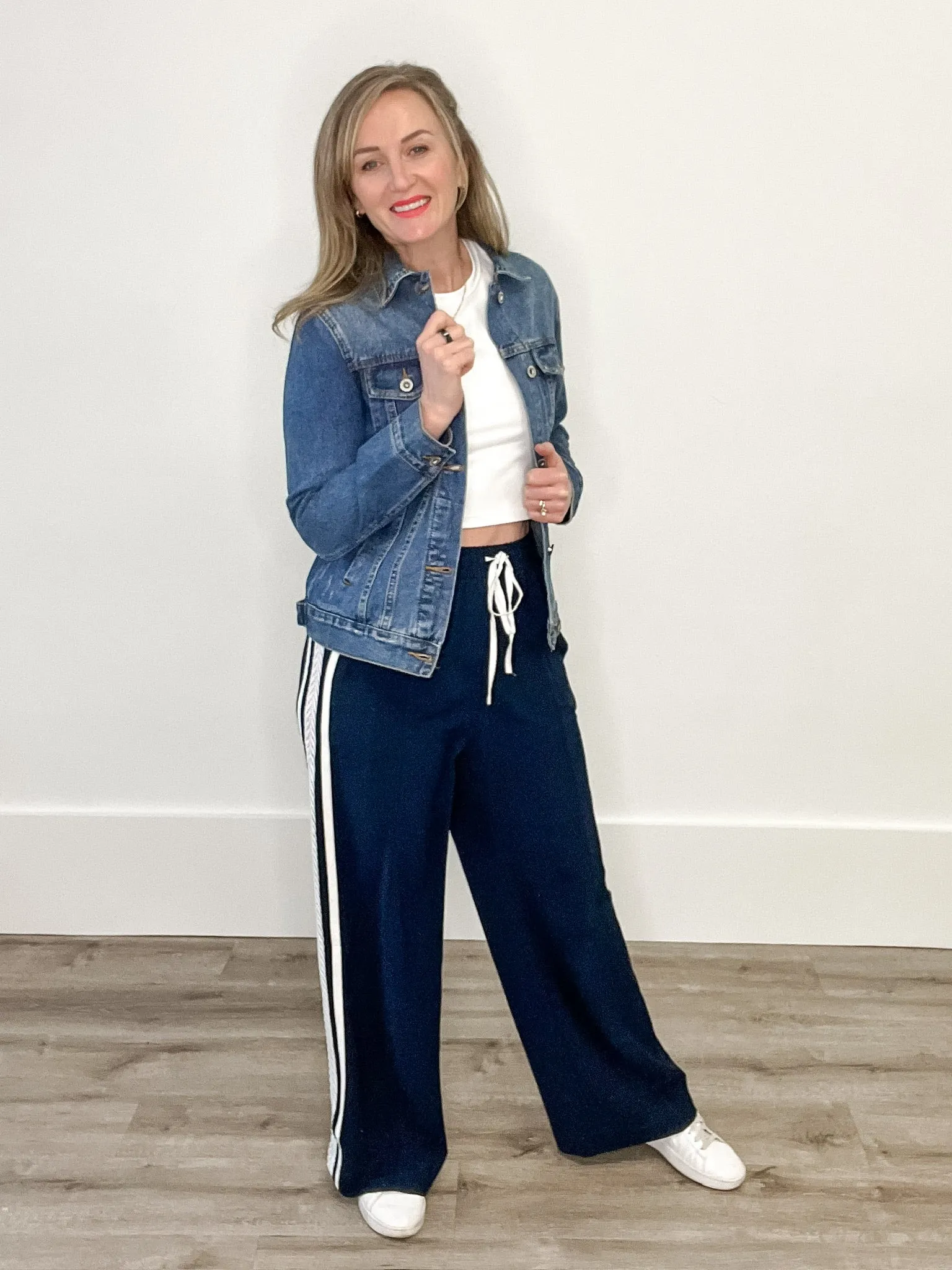 Straight Leg Track Pants - Navy