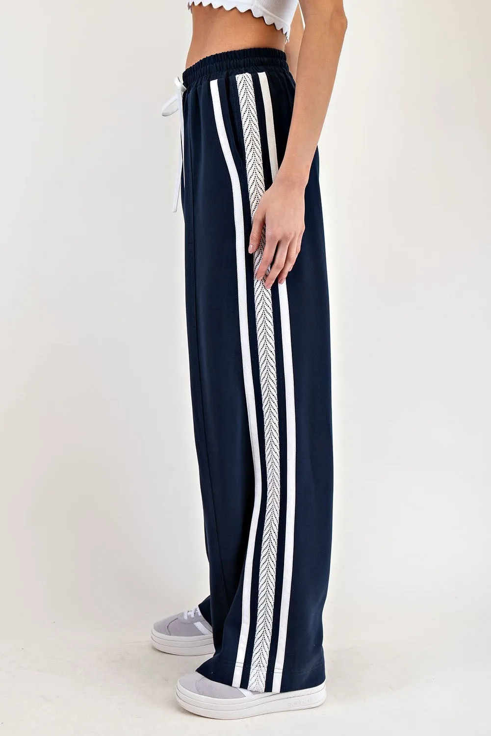 Straight Leg Track Pants - Navy