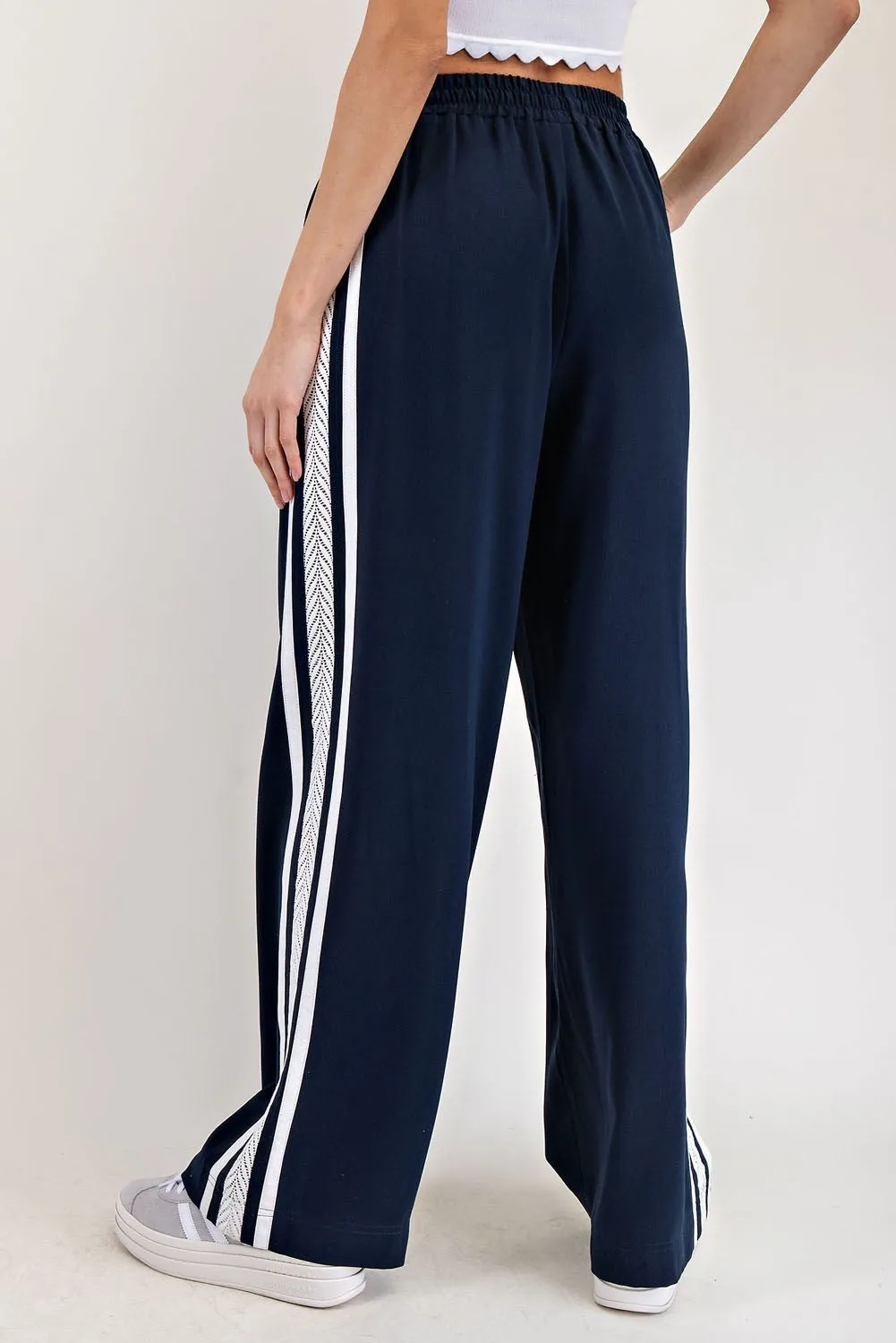 Straight Leg Track Pants - Navy