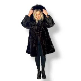 Stunning Chocolate Brown Faux Fur Coat