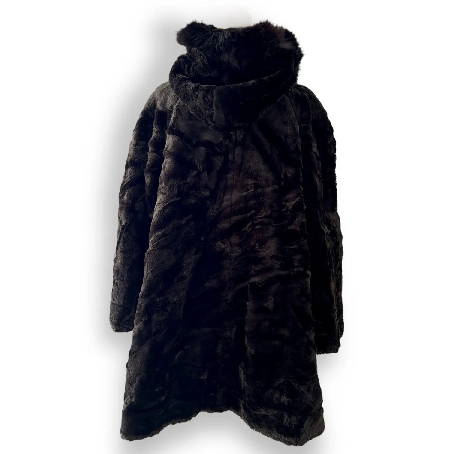 Stunning Chocolate Brown Faux Fur Coat
