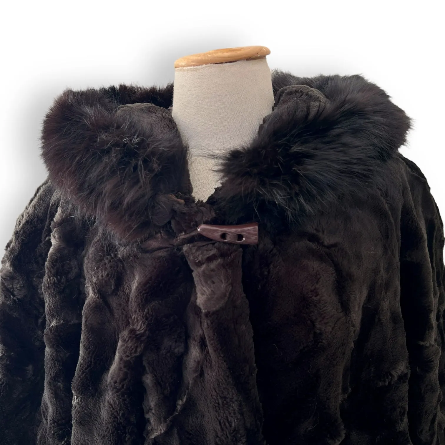 Stunning Chocolate Brown Faux Fur Coat