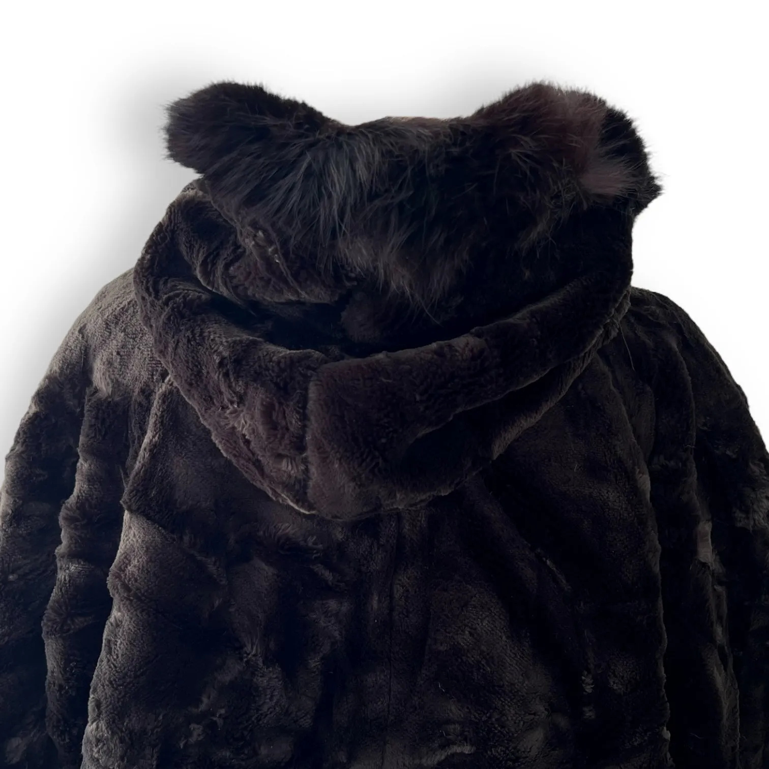 Stunning Chocolate Brown Faux Fur Coat