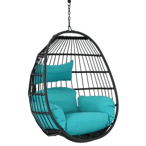 Sunnydaze Dalia Outdoor Hanging Egg Chair with Seat Cushions - 45"