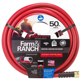 Swan SNFR58050 Garden Hose, 5/8 in, 50 ft L, Female x Male, Polyester, Red :EA: QUANTITY: 1