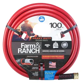 Swan SNFR58100 Garden Hose, 5/8 in, 100 ft L, Female x Male, Polyester, Red :EA: QUANTITY: 1
