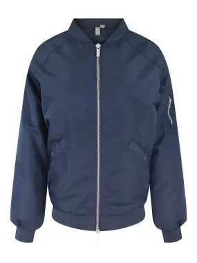Sweaty Betty City Longline Bomber Jacket in Navy Blue