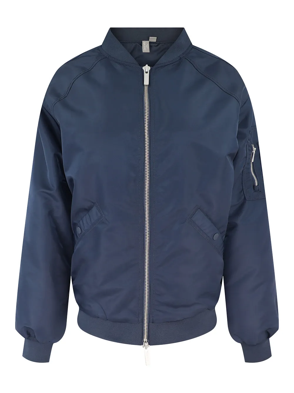 Sweaty Betty City Longline Bomber Jacket in Navy Blue