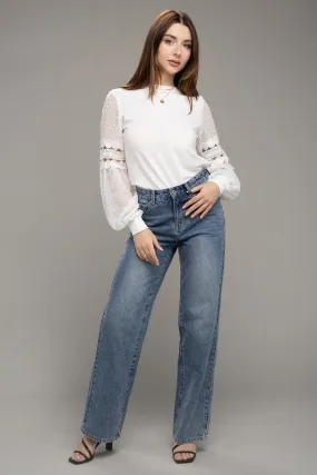 Sweet Blooms Swiss Dot Top