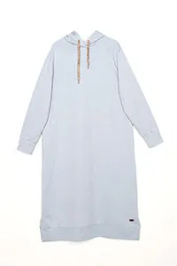 TLD Women Allday Light Blue Leopard Print Hooded Tunic with Laces - Bolingbrook