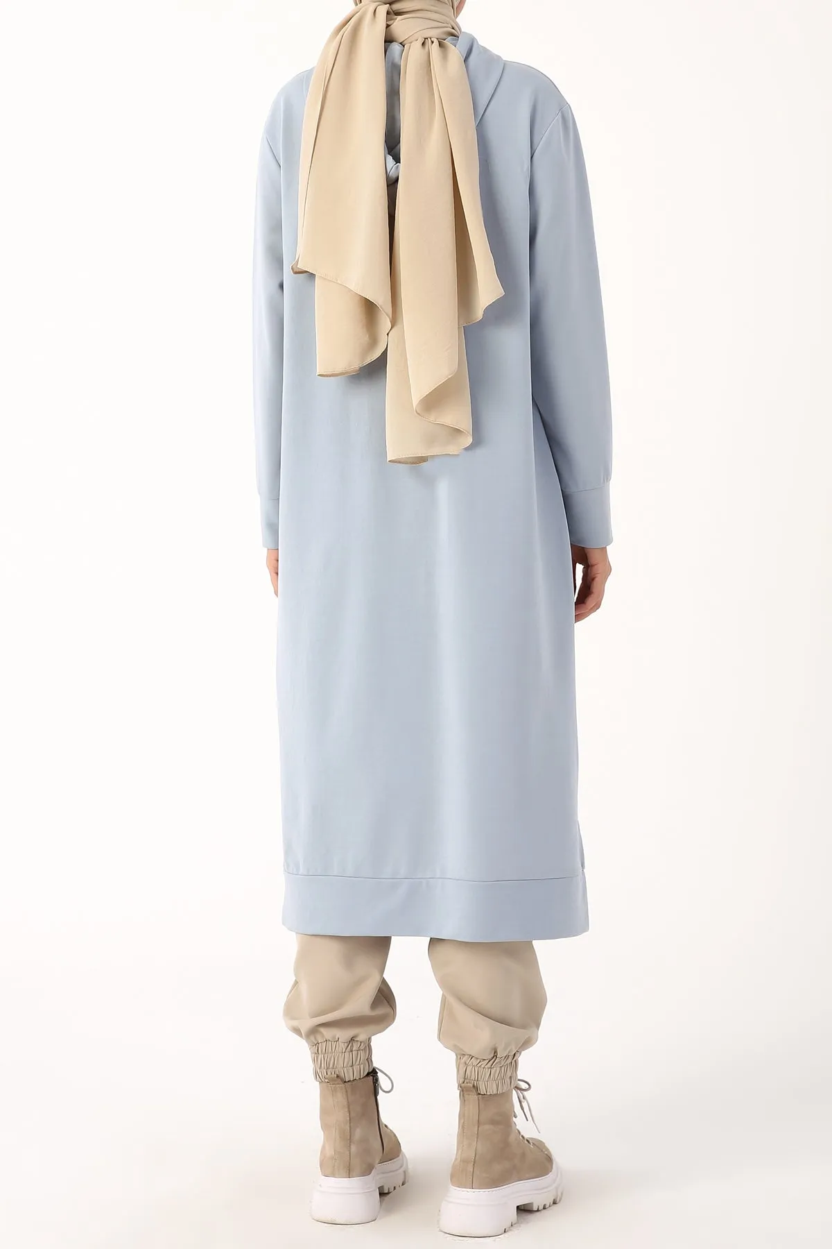 TLD Women Allday Light Blue Leopard Print Hooded Tunic with Laces - Bolingbrook