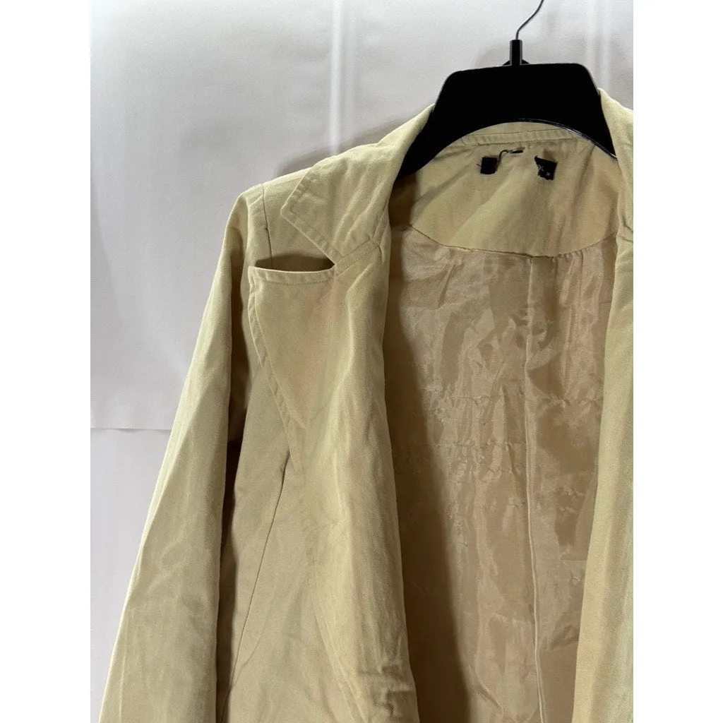 TRENDYOL Women's Stone Open-Front Notch-Lapel Belted Blazer SZ 34(XS)