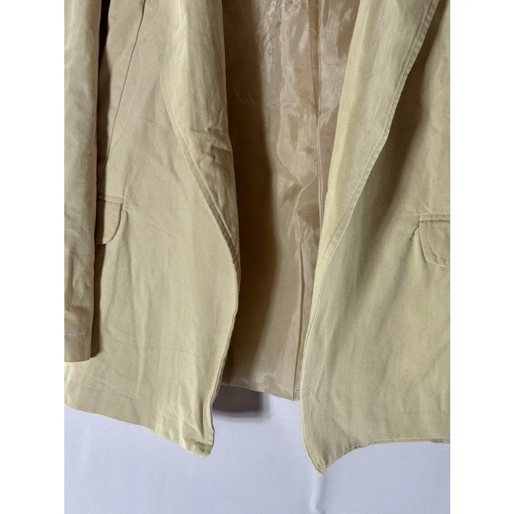 TRENDYOL Women's Stone Open-Front Notch-Lapel Belted Blazer SZ 34(XS)