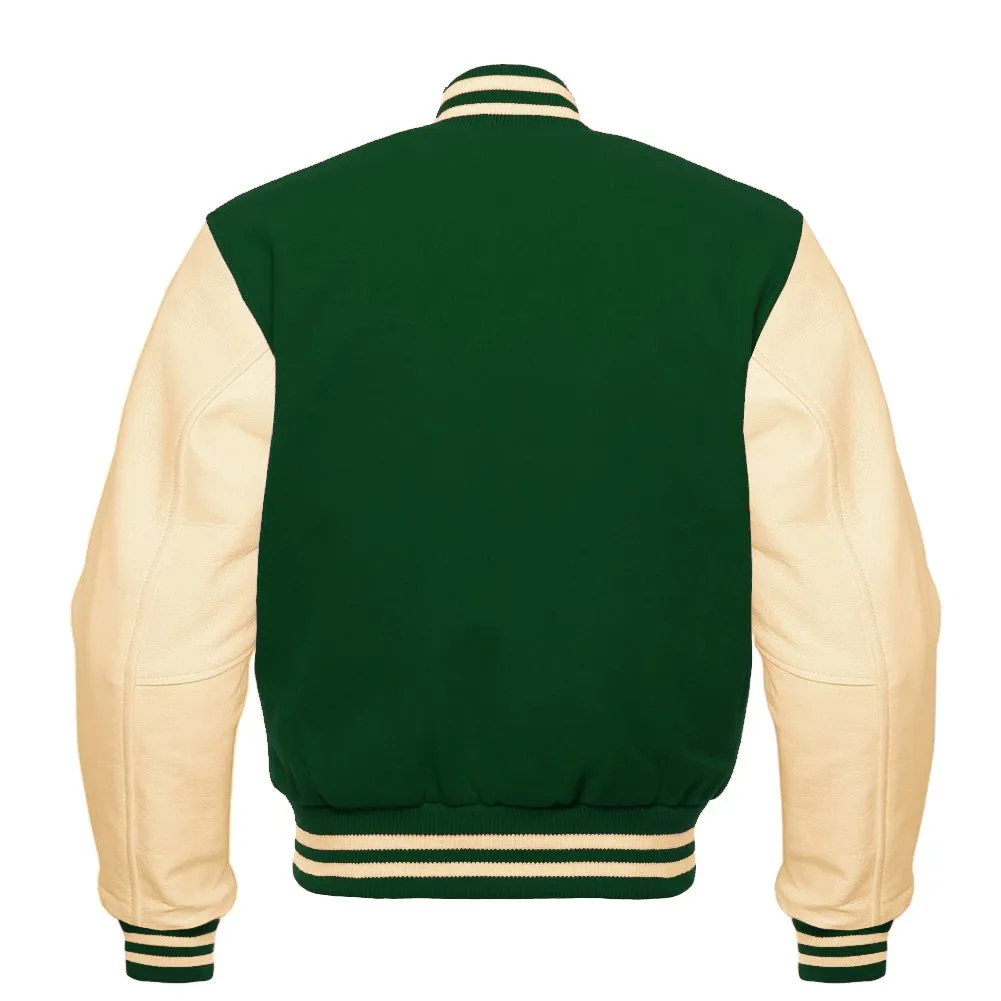 Varsity Jacket - Forest Green Cream