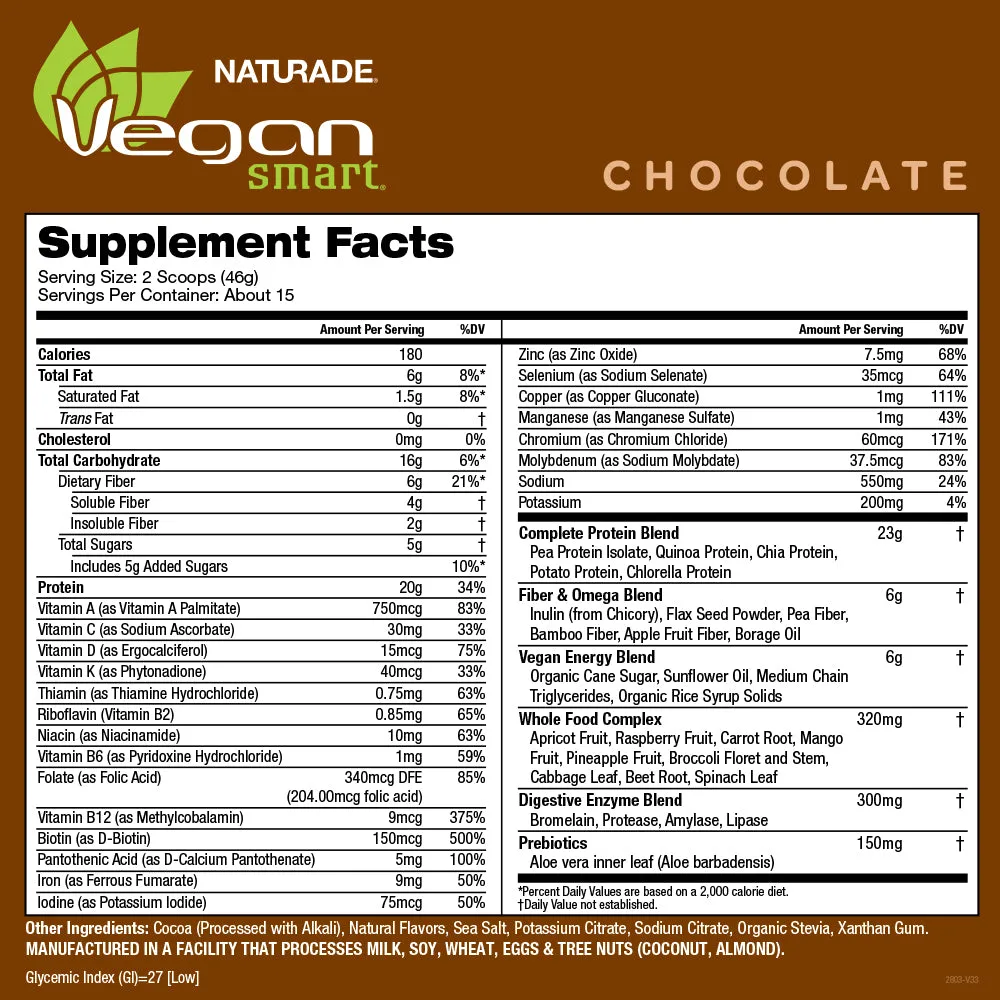 VeganSmart All-In-One Nutritional Shake - Chocolate (15 Servings)