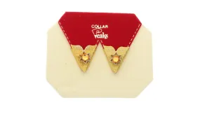 Vintage Collar Tips, 25mm x 18mm, gold plated,  sold by pair  2625G/Colorado Topaz crystal