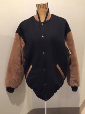 Vintage Trimark Black and Brown Varsity Jacket