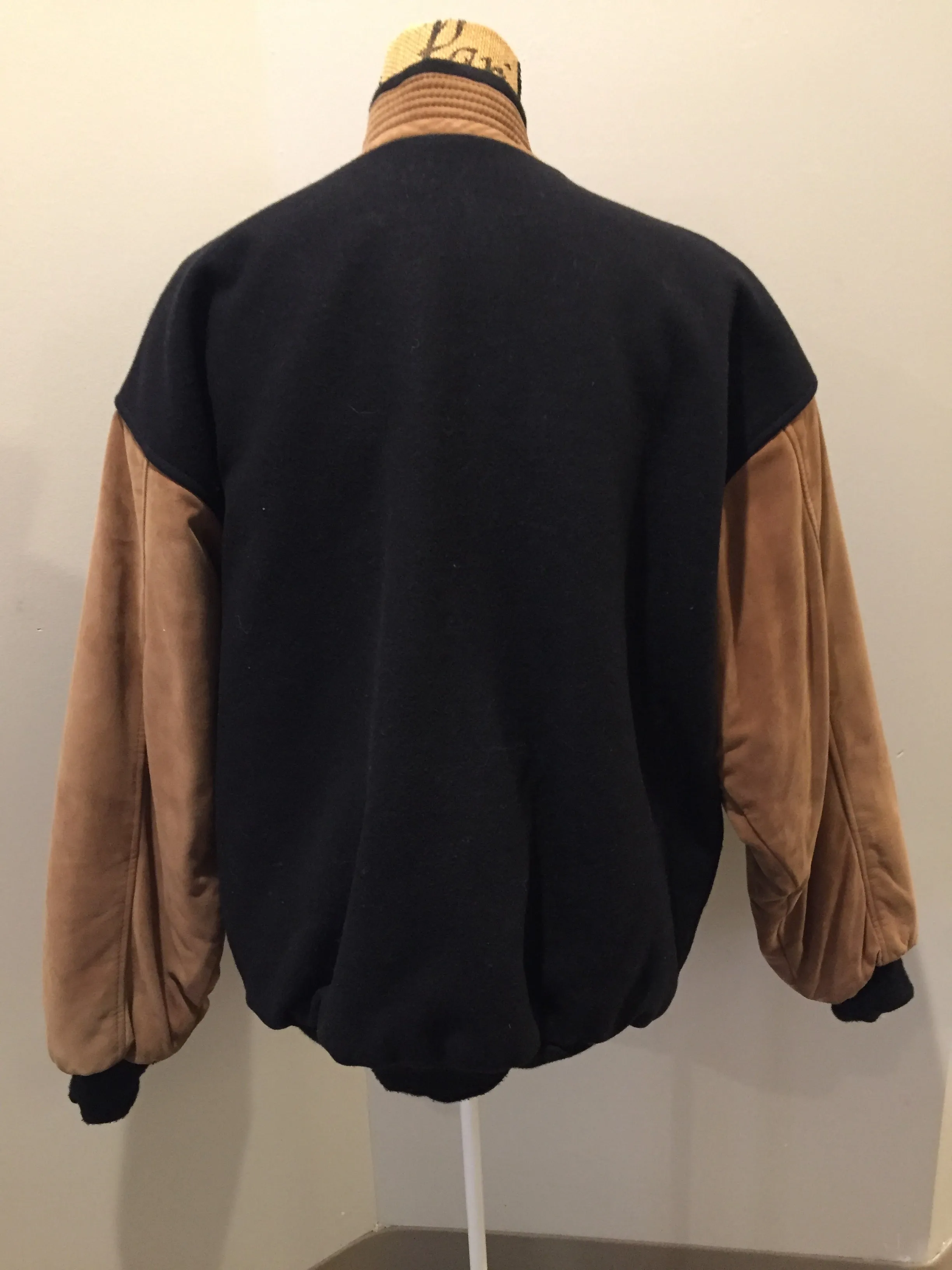 Vintage Trimark Black and Brown Varsity Jacket