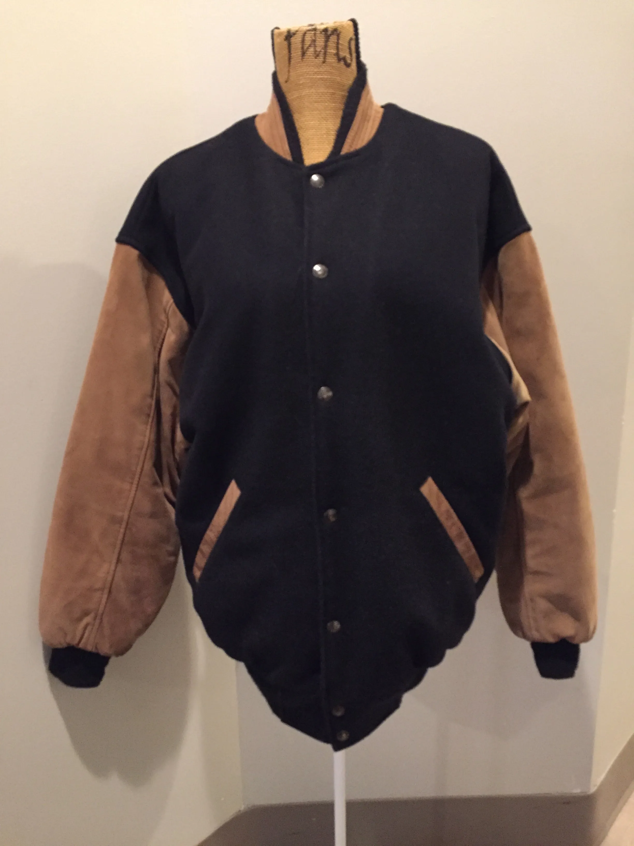 Vintage Trimark Black and Brown Varsity Jacket