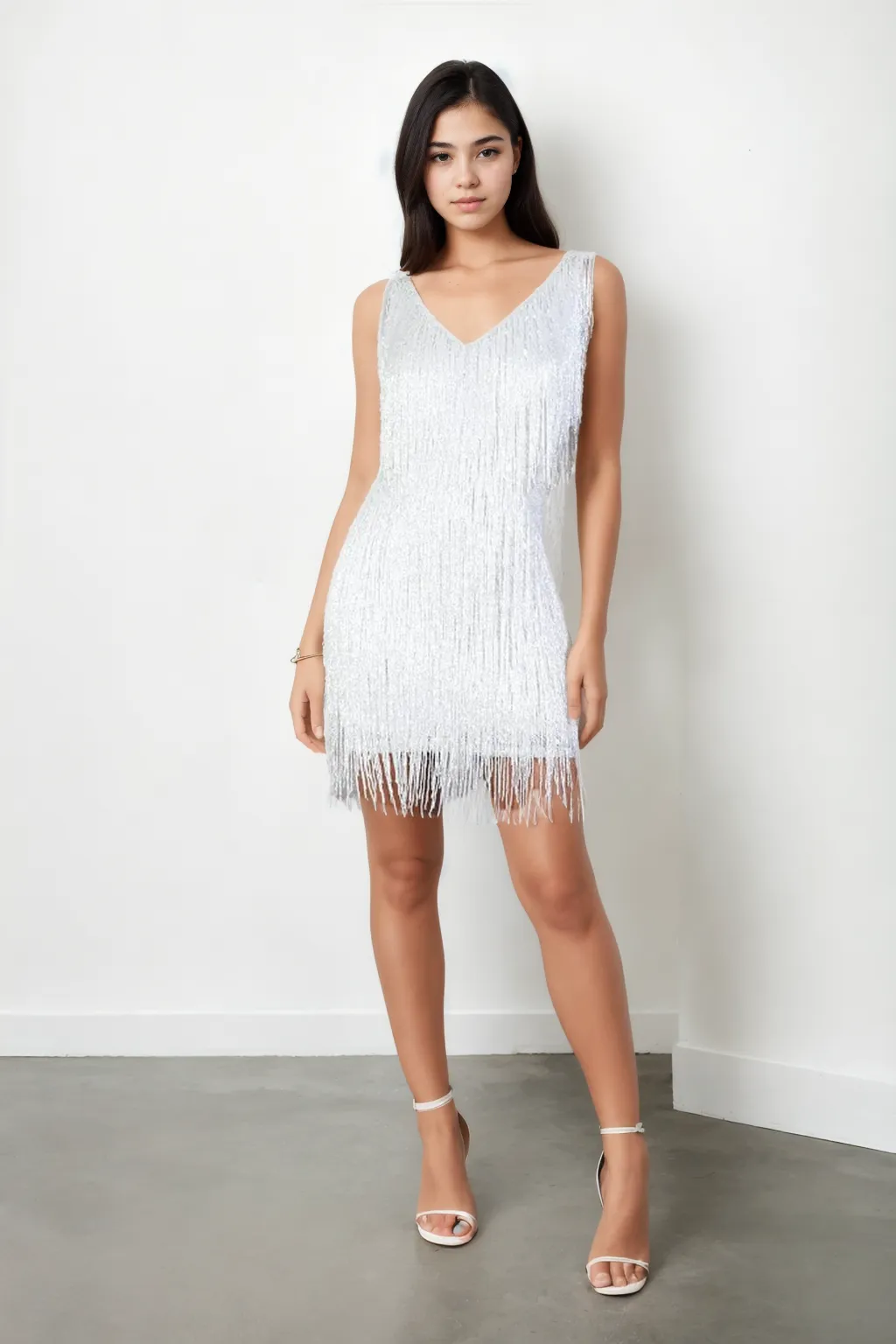 Vogue V-Neck Tassel Vest Dress