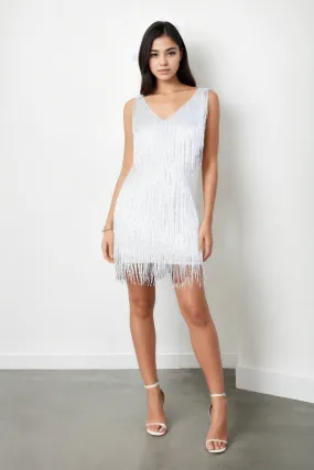 Vogue V-Neck Tassel Vest Dress