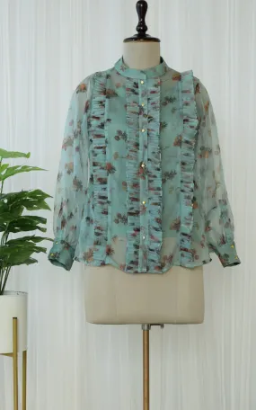 Wildflower Organza Pleated Top