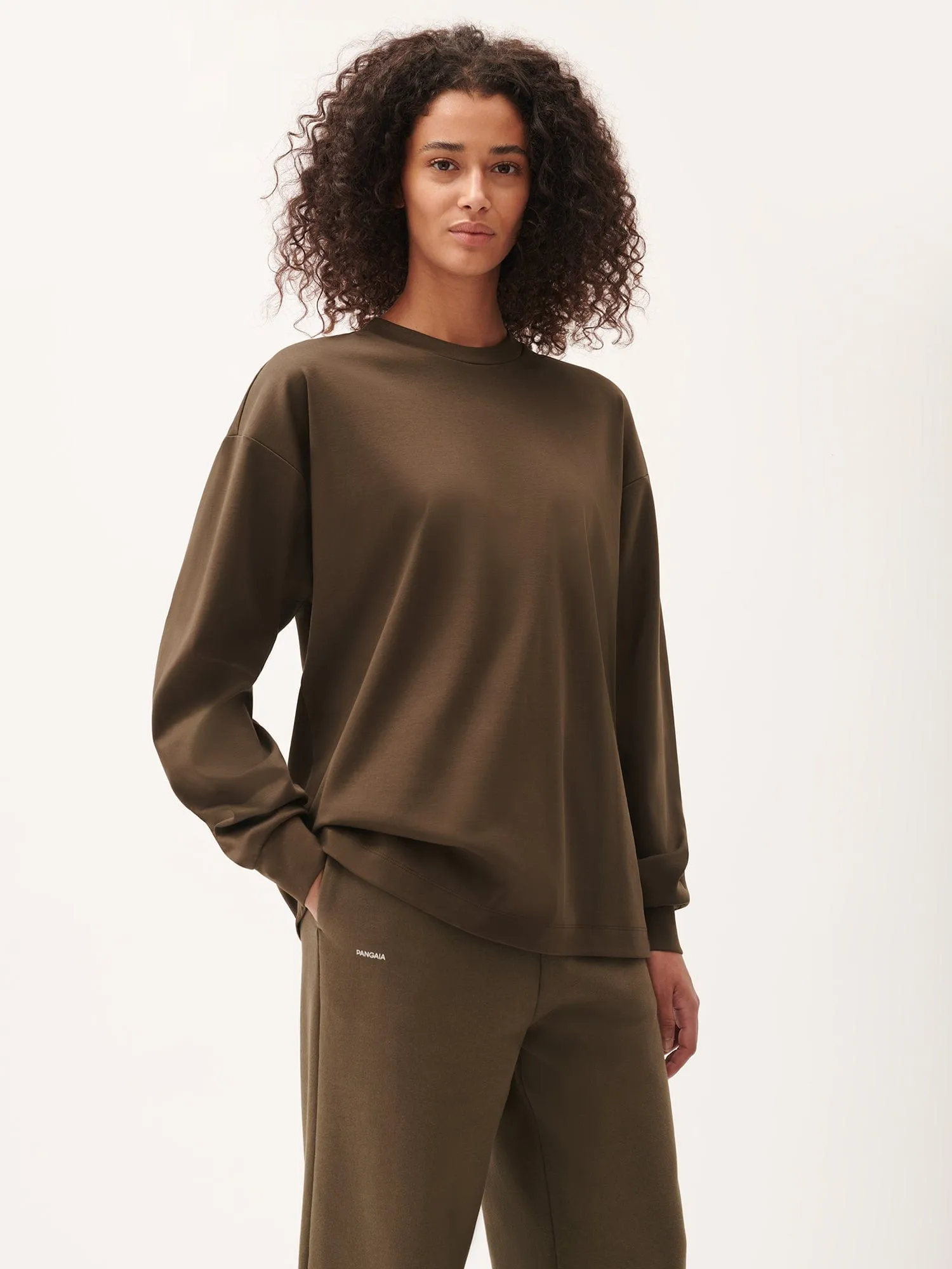 Womens DNA Long Sleeve T-Shirt—cacoa brown