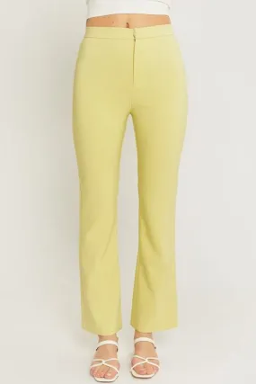 Woven solid long flared pants