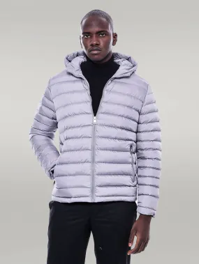 WSS Hooded Quilted Grey Men Coat  - Singen