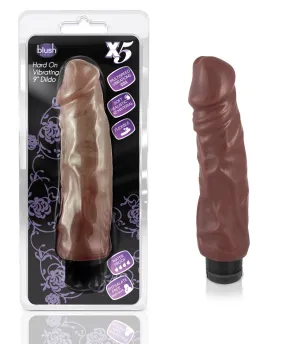 X5 Hard On Vibrator 9in Dildo Brown