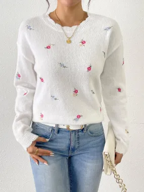 Yara | Geblümter Pullover mit langen Ärmeln