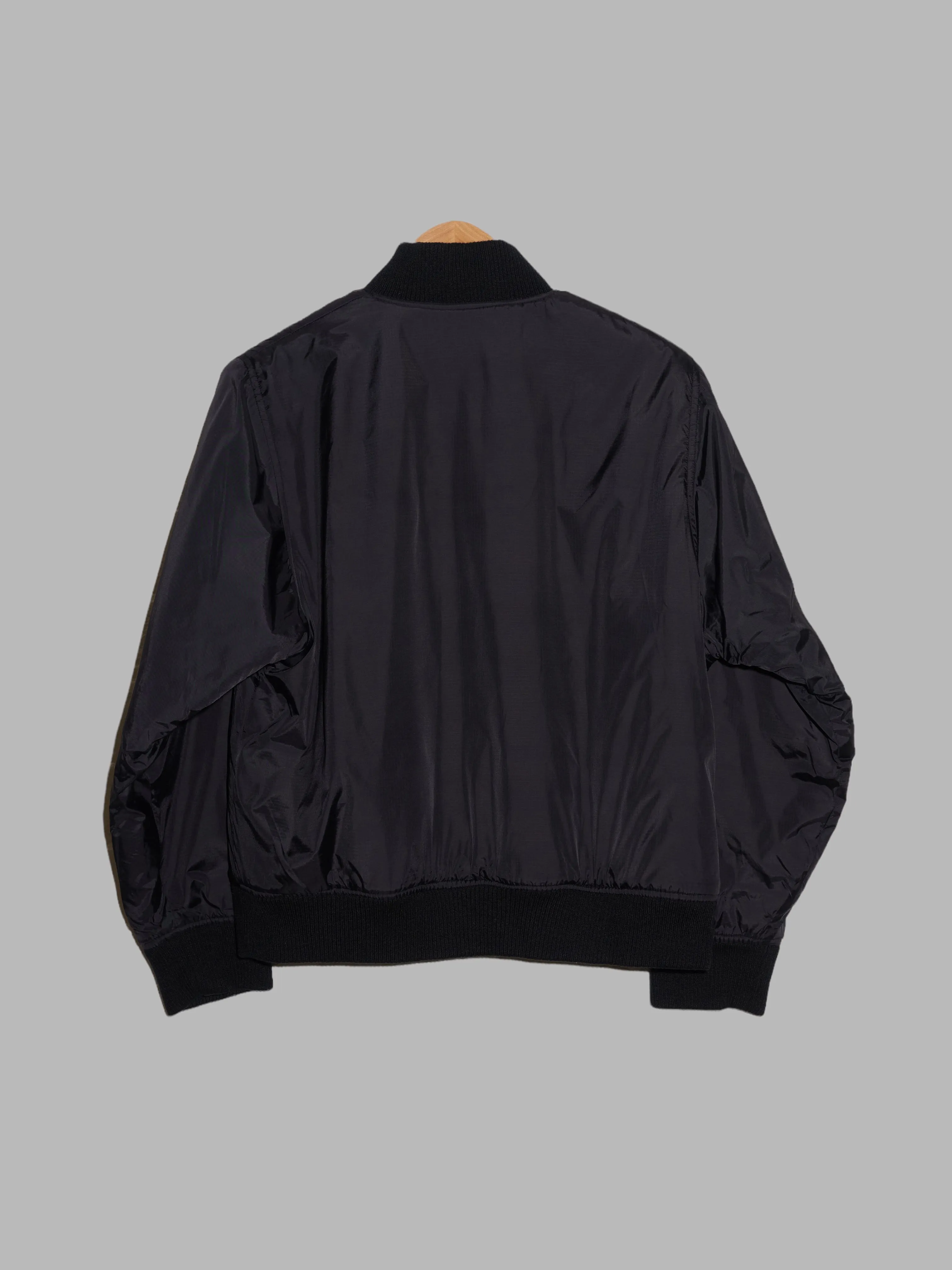 Yohji Yamamoto Y’s for living black nylon fleece lined bomber jacket