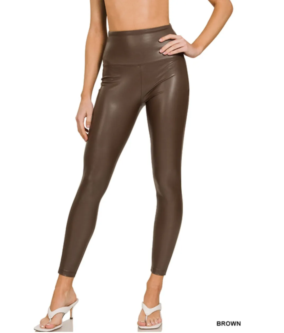 ZENANA Faux Leather Leggings Various Colors